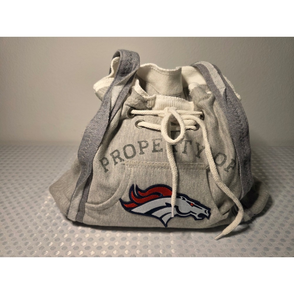 Little Earth Denver Broncos Heather Gray Hoodie Sweatshirt Tote Bag NFL Fan